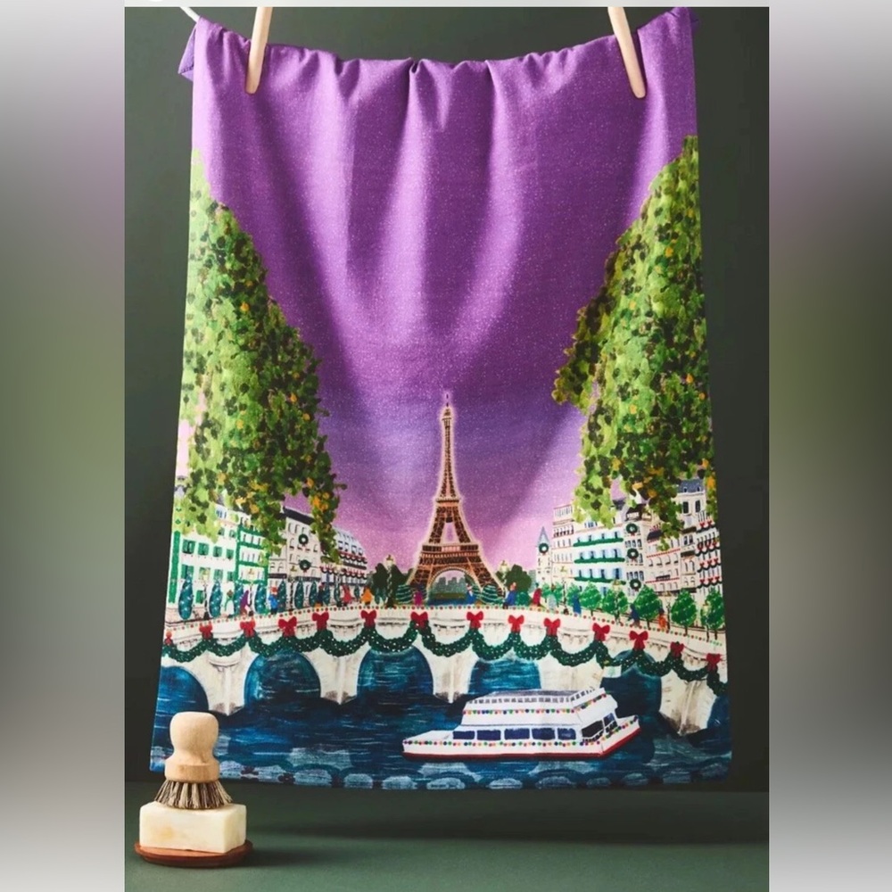 Anthropologie Holiday PARIS Dishtowel